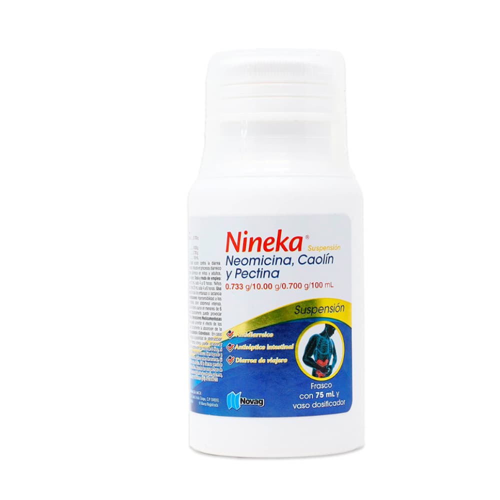 Nineka. Neomicina 0.733 g + Caolín 10.00 g + Pectina 0.700 g (75 ml) - Imagen 1