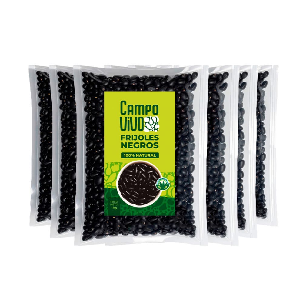 Frijoles negros Campo Vivo (6 x 1 kg / 2.2 lb) - Imagen 1