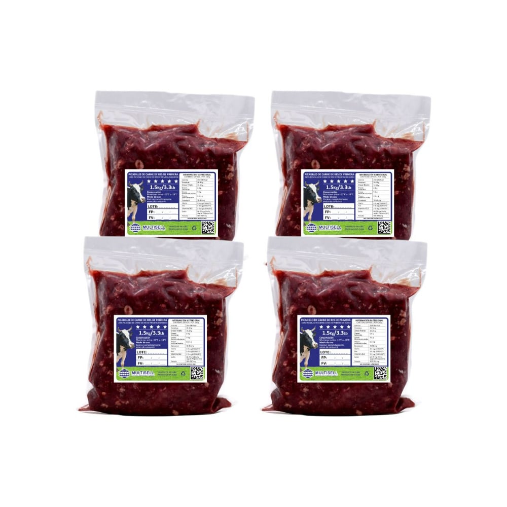 Picadillo de carne de res de primera Multisell (4 x 1.50 kg / 3.3 lb) - Imagen 1