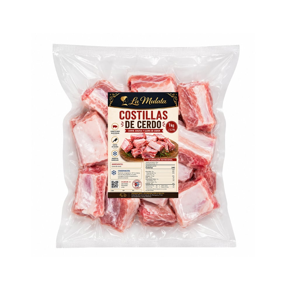 Costillas de cerdo La Mulata (1 kg / 2.2 lb) - Imagen 1