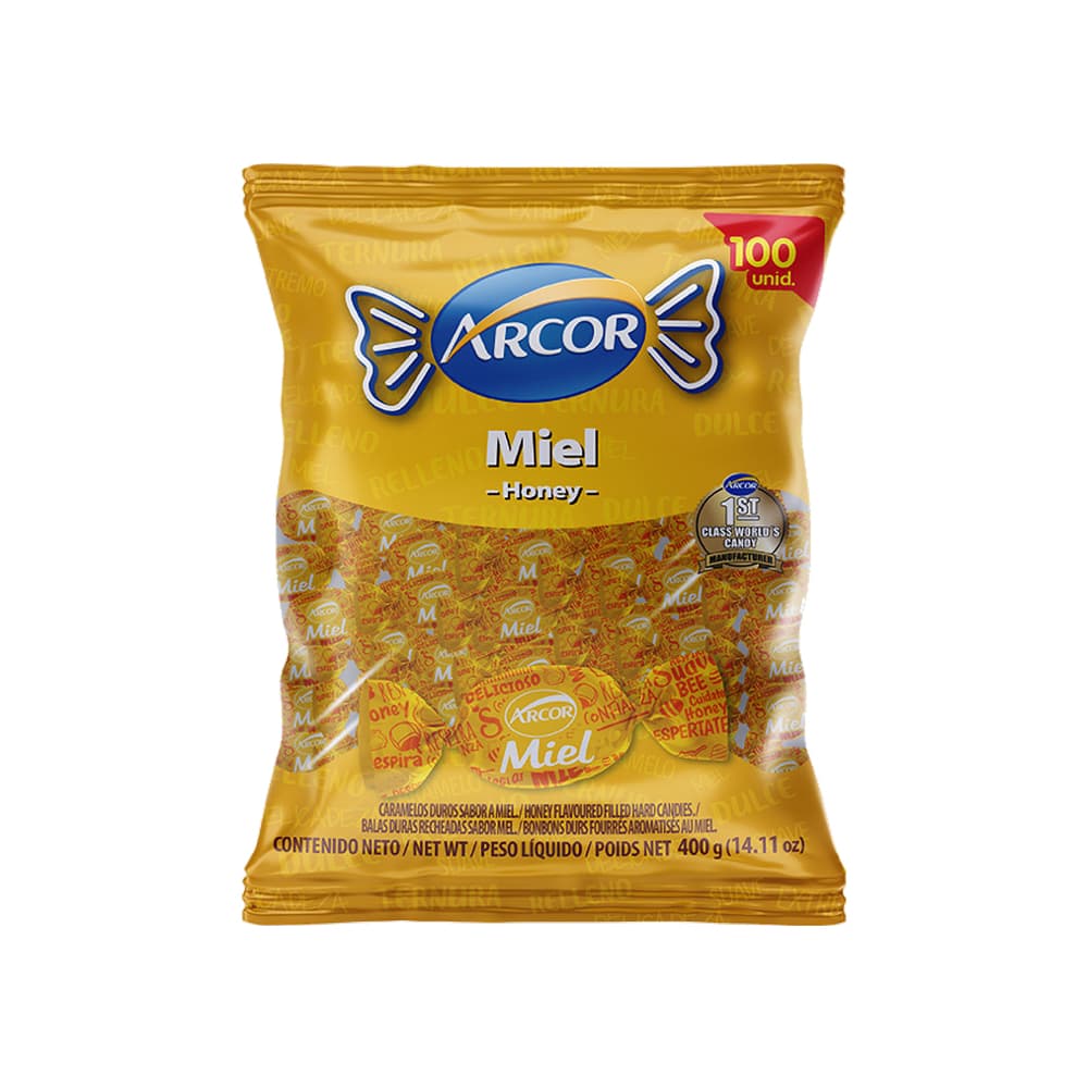 Caramelos duros rellenos sabor a miel Arcor (400 g / 14.11 oz) - Imagen 1