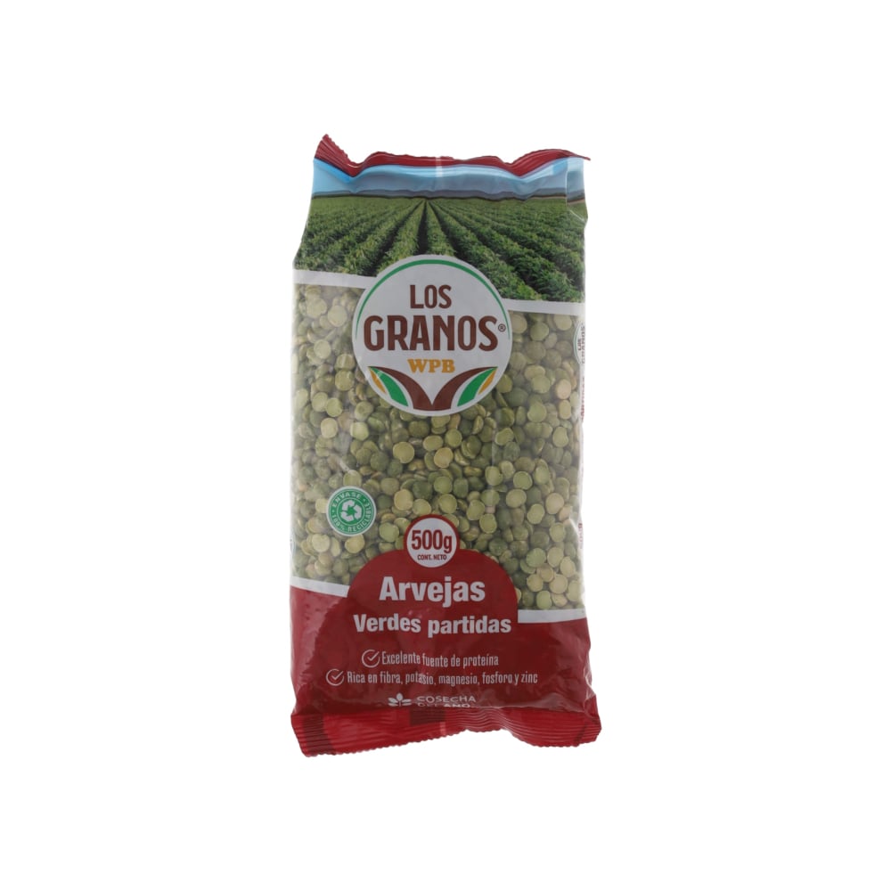 Arvejas verdes partidas - chícharos - Los Granos (500 g / 1.1 lb) - Imagen 1
