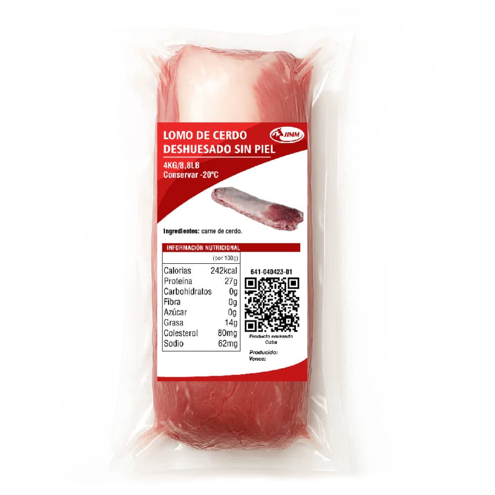 Lomo de cerdo deshuesado sin piel Jimm (4 kg / 8.8 lb) - Imagen 1