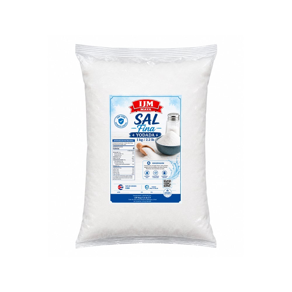 Sal fina yodada IJM Maya (1 kg / 2.2 lb) - Imagen 1