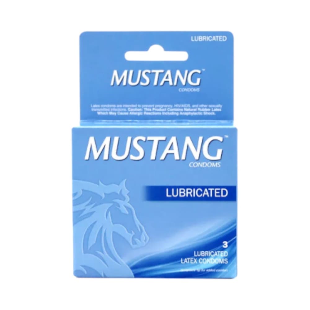 Condones de látex lub azul Mustang (3 U) - Imagen 1