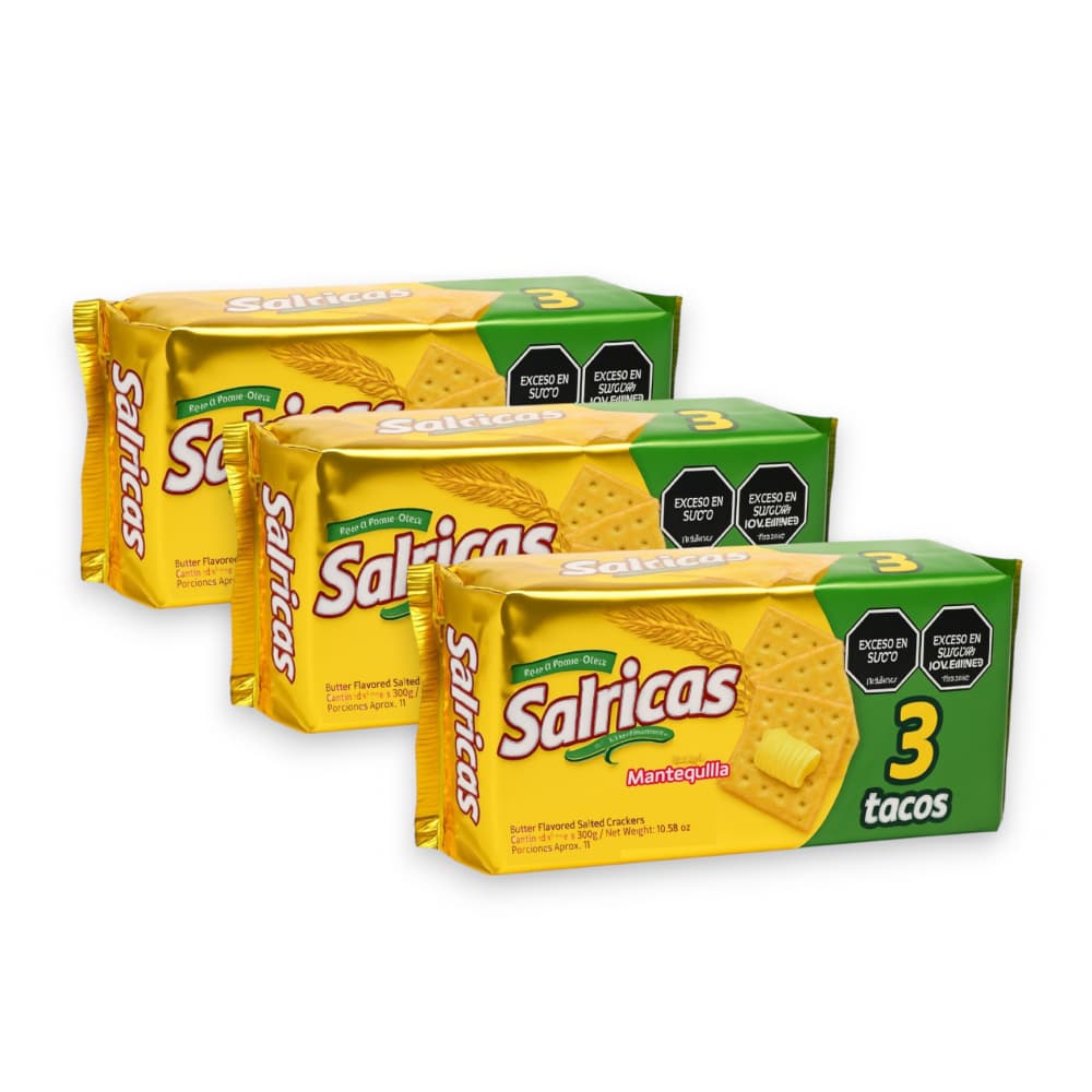 Galleta salada sabor mantequilla Salrica (3 x 300 g / 10.58 oz) - Imagen 1