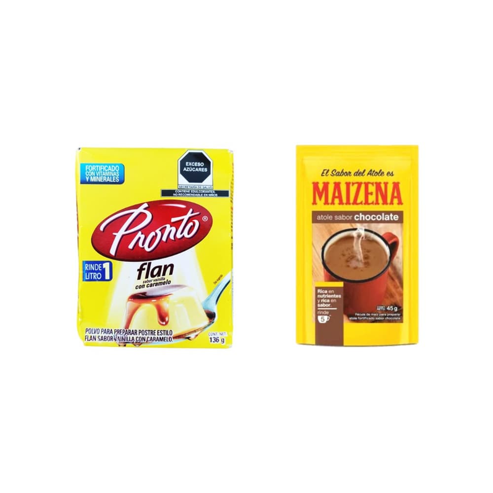 Atole sabor chocolate + Polvo para preparar flan - Imagen 1