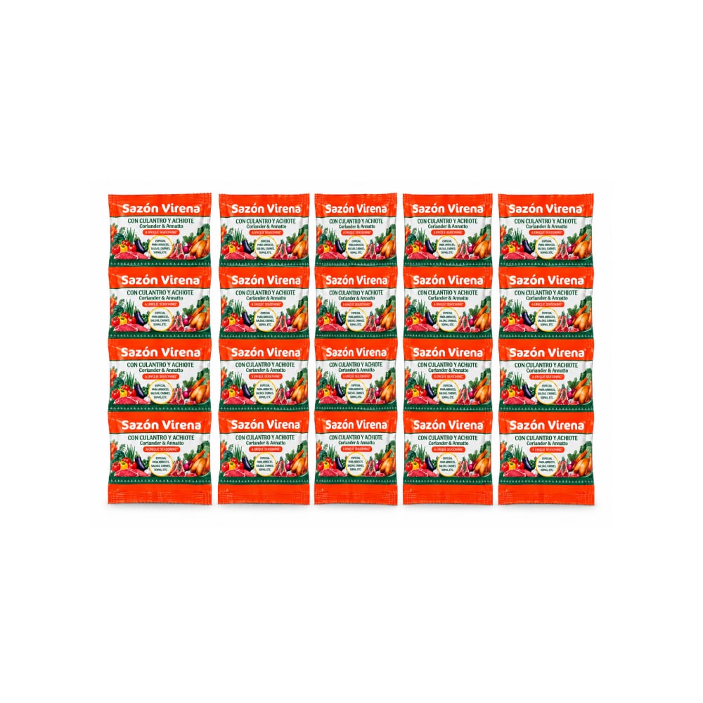 Sazón con cilantro y achiote Virena (5 x 25 g) - Imagen 1