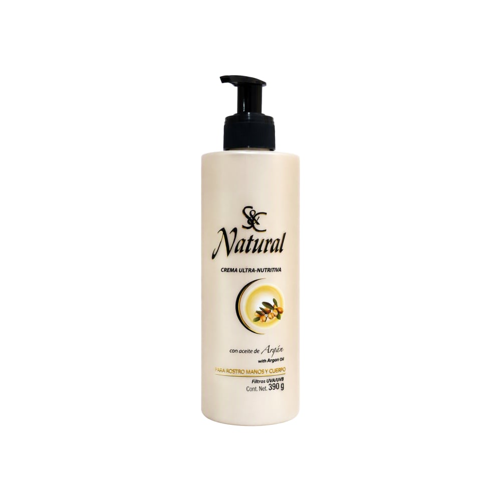 Crema ultra nutritiva con aceite de argán para rostro, manos y cuerpo Natural S&C (390 g / 13.8 oz) - Imagen 1