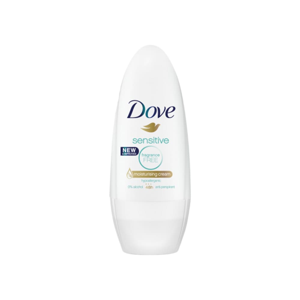 Desodorante antitranspirante roll-on para pieles sensibles Dove (40 ml) - Imagen 1