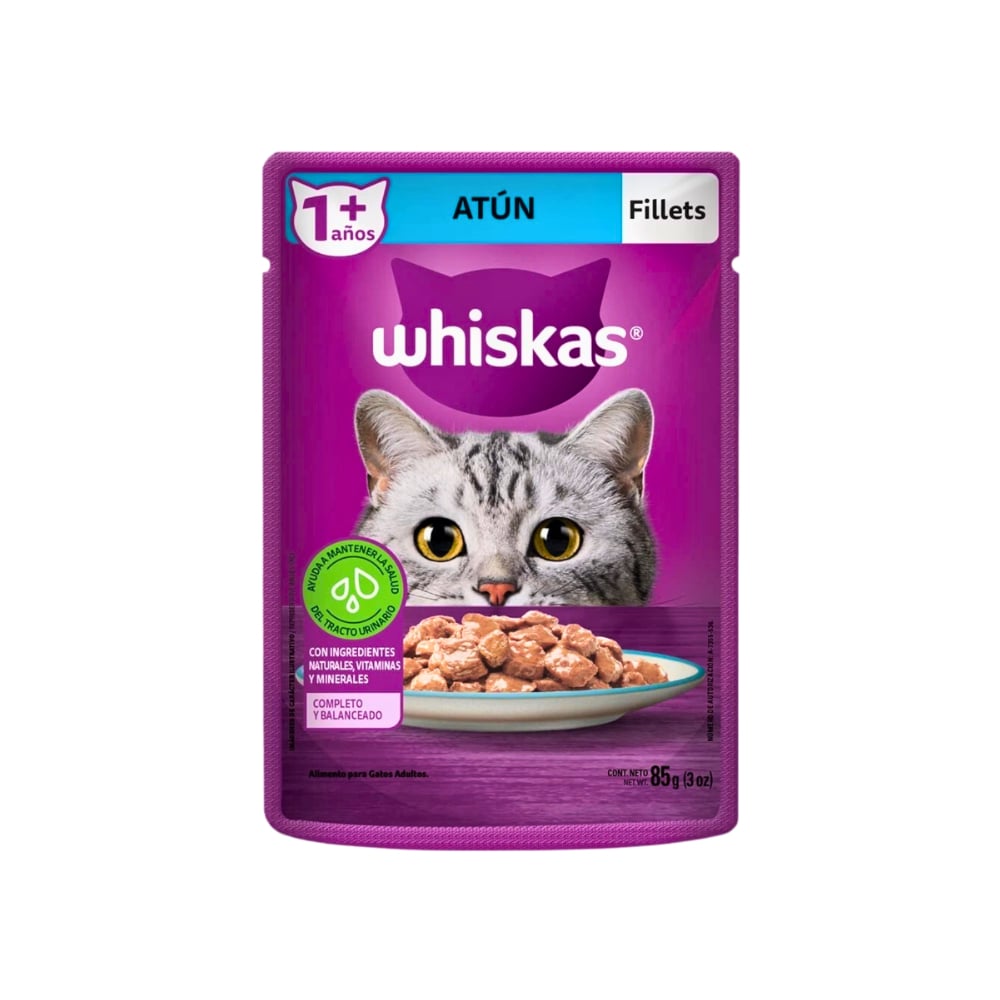 Alimento para gato adulto de más de un año filetes de atún Whiskas (85 g / 2.99 oz) - Imagen 1