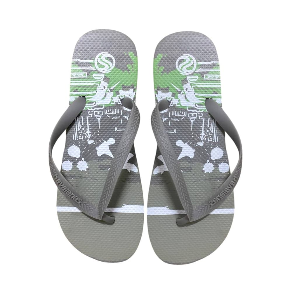 Chancletas playeras de color gris y verde Brov (Talla: 44) - Imagen 1