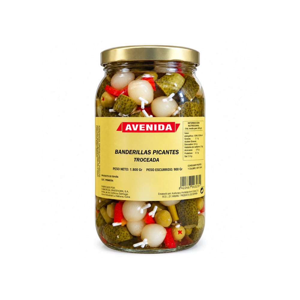 Banderillas Picantes Troceada Avenida (1800 g / 3.96 lb) - Imagen 1
