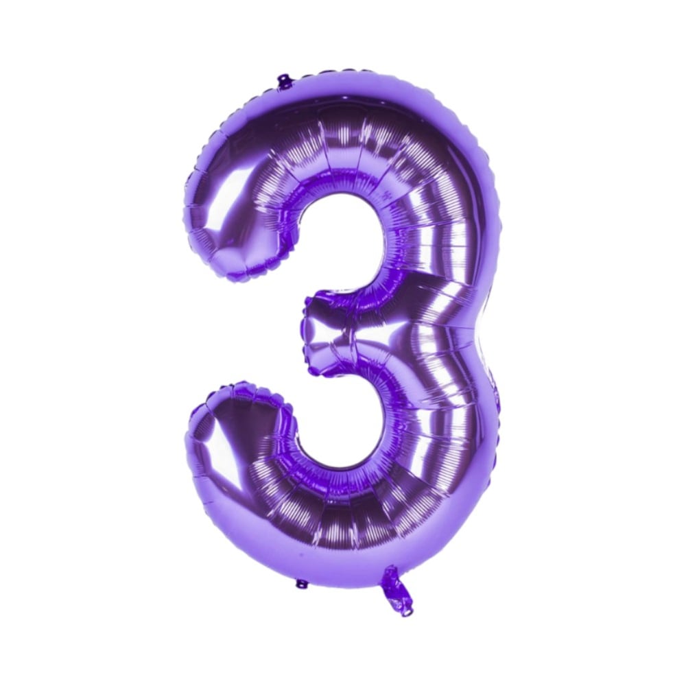 Globo morado número 3 de 32 pulgadas Balloon - Imagen 1