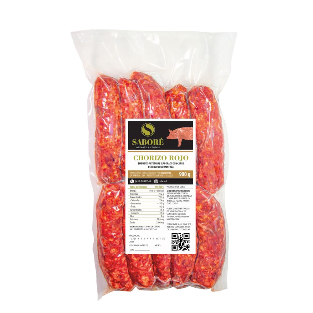 Chorizo rojo Saboré (900 g / 1.98 lb) - Imagen 1
