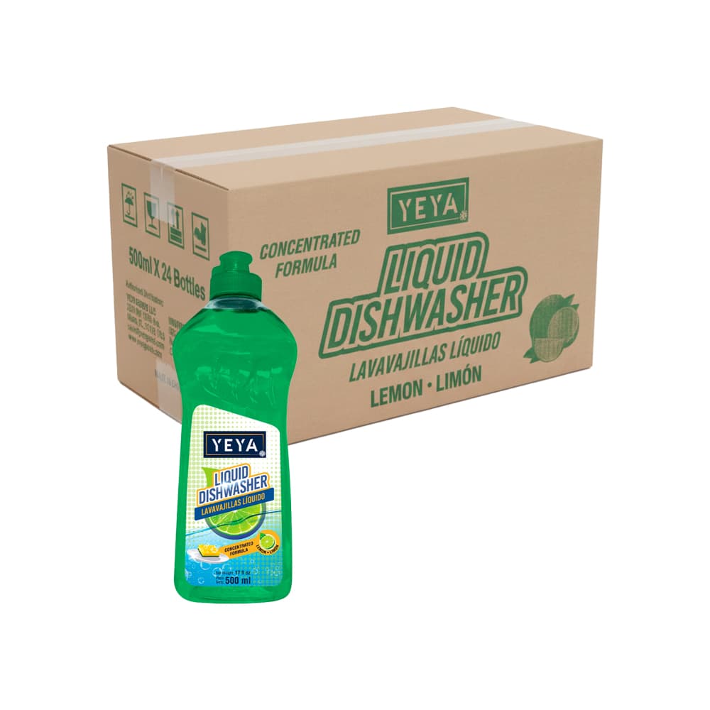 Lavavajillas líquido con aroma a limón fórmula concentrada Yeya (24 x 500 ml) - Imagen 1