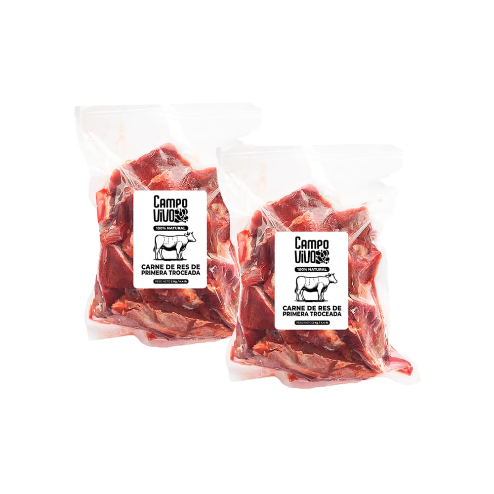 Carne de res de primera troceada Campo Vivo (2 x 2 kg / 4.4 lb) - Imagen 1