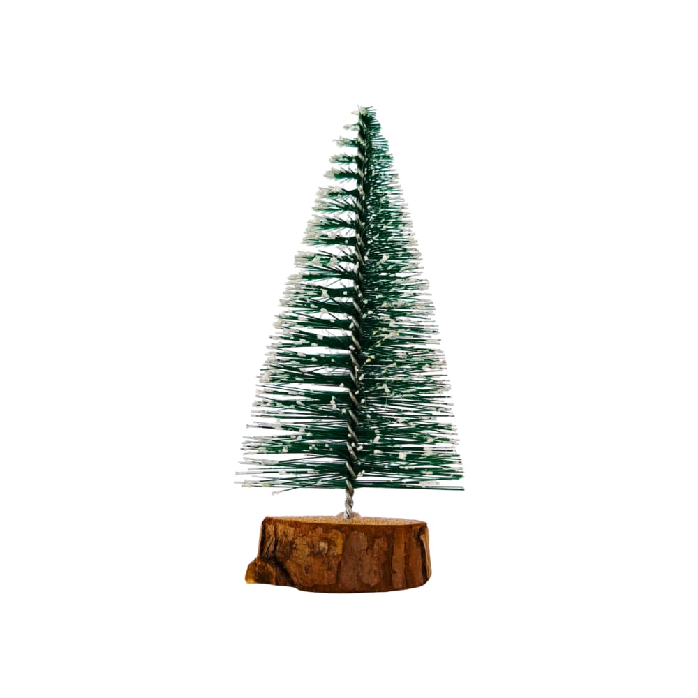 Mini árbol de navidad artificial con base de madera Tiara - Imagen 1