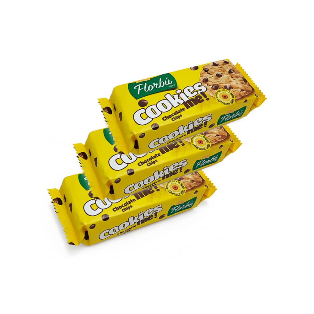 Galleta con chispas de chocolate Florbú (3 x 90 / 3.17 oz) - Imagen 1