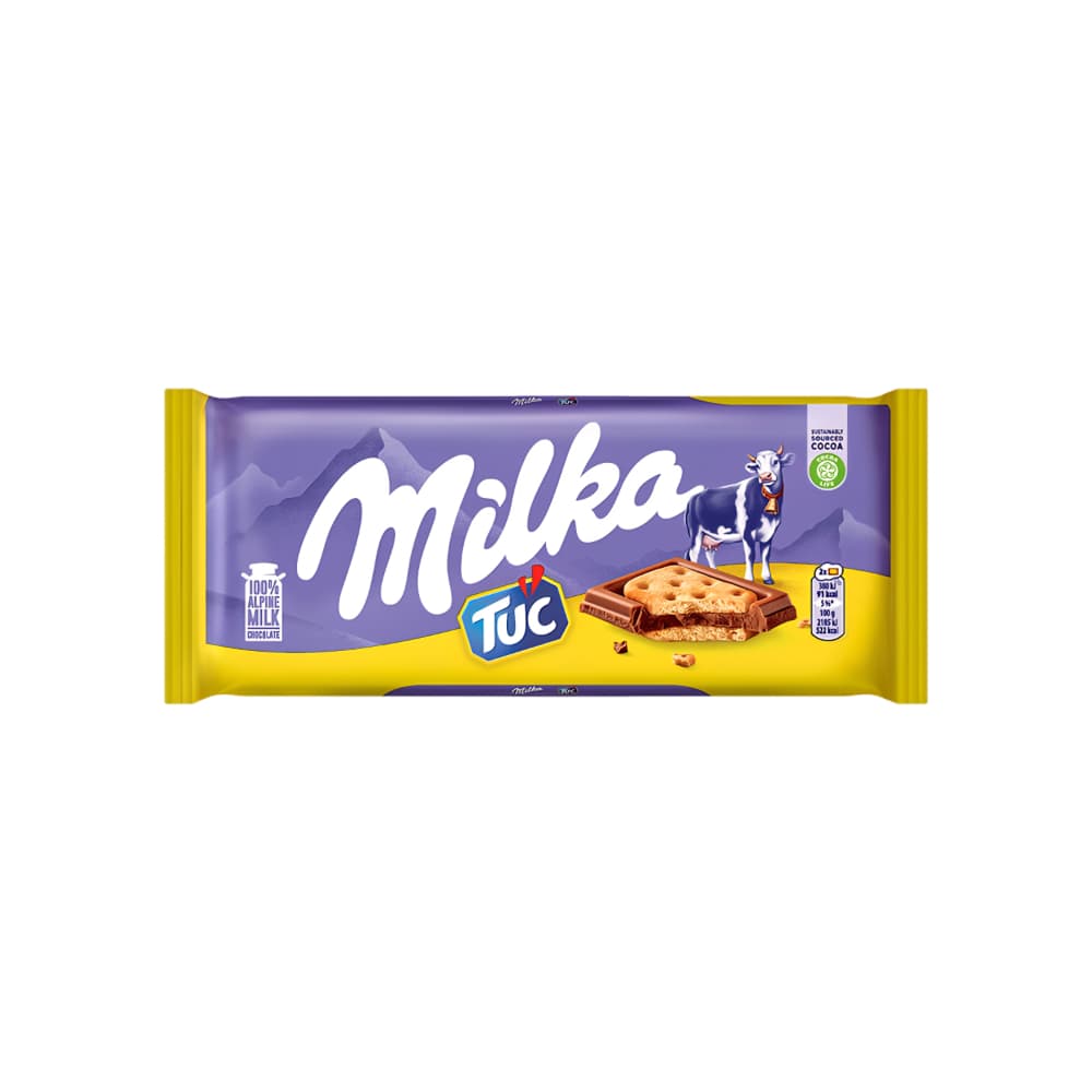 Tableta de chocolate con leche y galleta crujiente Tuc Milka (87 g / 3.06 oz) - Imagen 1