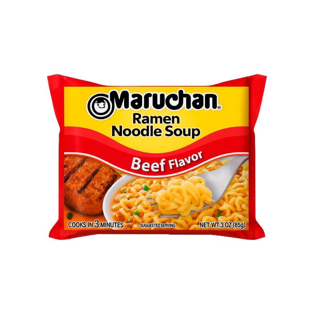 Sopa instantánea de fideos sabor carne de res Maruchan (85 g / 2.99 oz) - Imagen 1