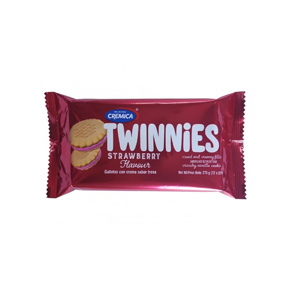 Galletas de vainilla con crema sabor a fresa Mrs Bector's Cremica Twinnies (276 g / 9.7 oz) - Imagen 1