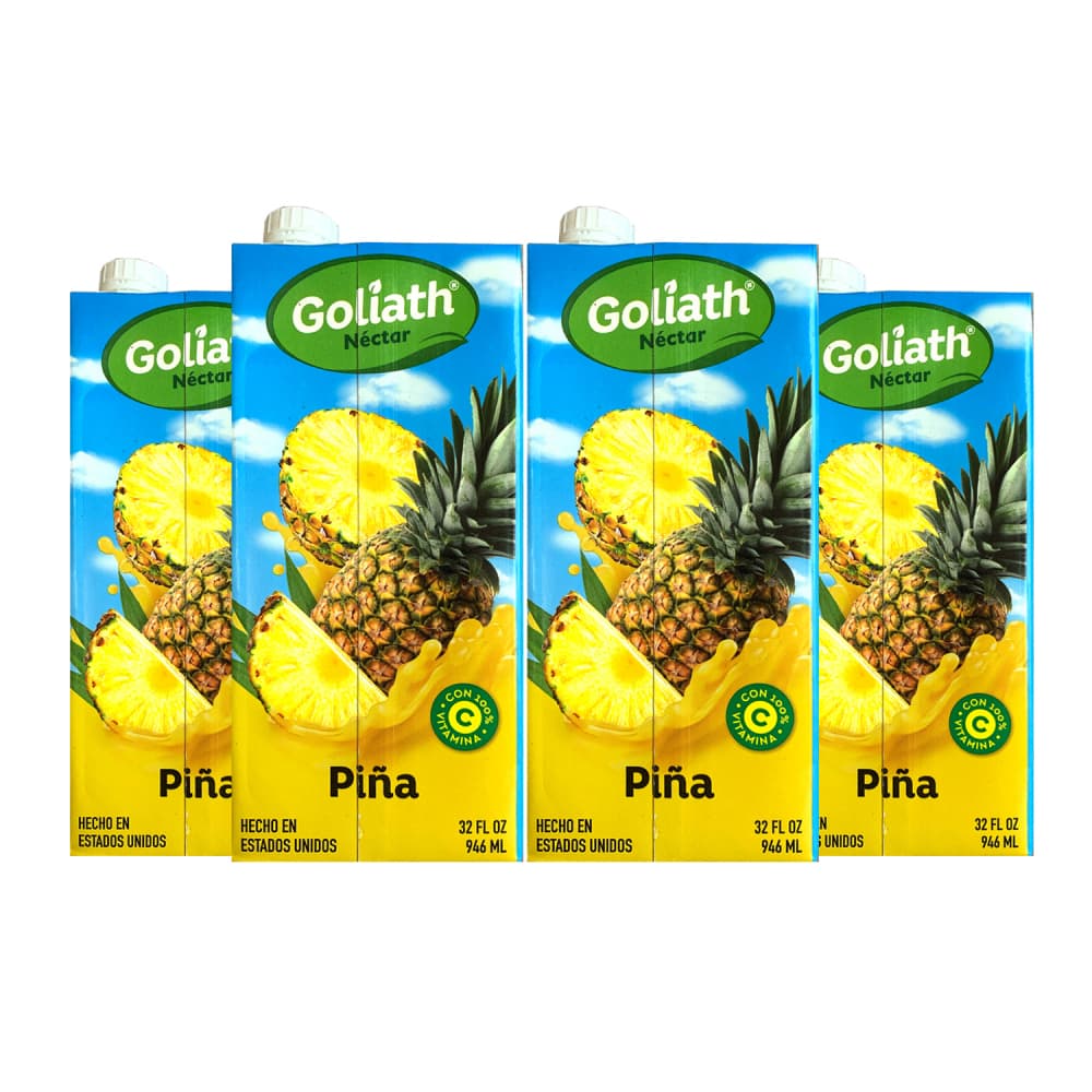 Jugo sabor piña Goliath (4 x 946 ml / 32 fl oz) - Imagen 1