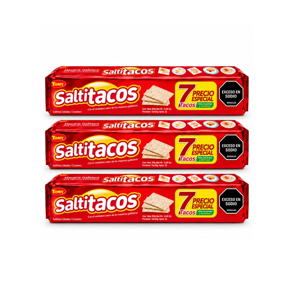 Galletas saladas Tomy Saltitacos (3 x 595 g / 1.3 lb) - Imagen 1