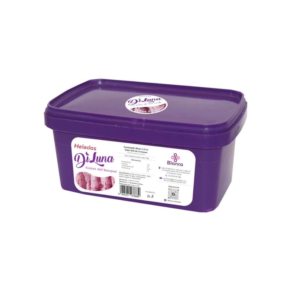 Helado Sabor Frutos del Bosque DiLuna (1.5 L) - Imagen 1