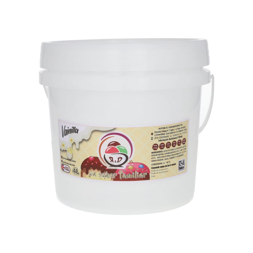 Helado sabor vainilla R&D (4 L) - Imagen 1