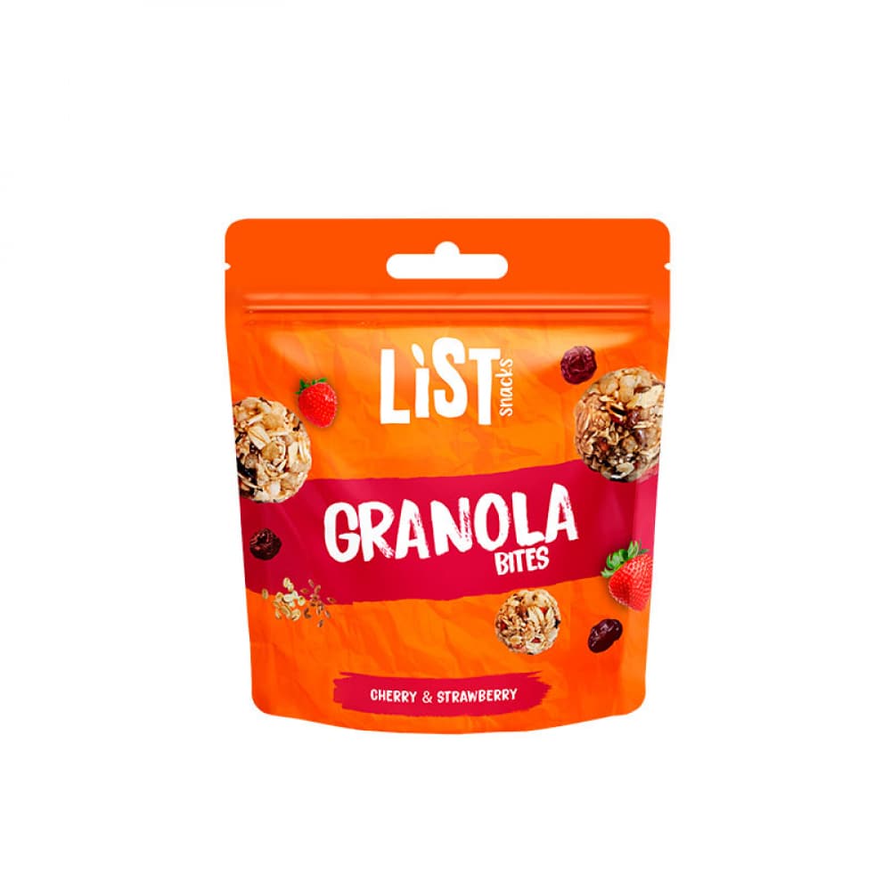 Bocadillos de granola de cereza y fresa List Snacks (30 g / 1.06 oz) - Imagen 1