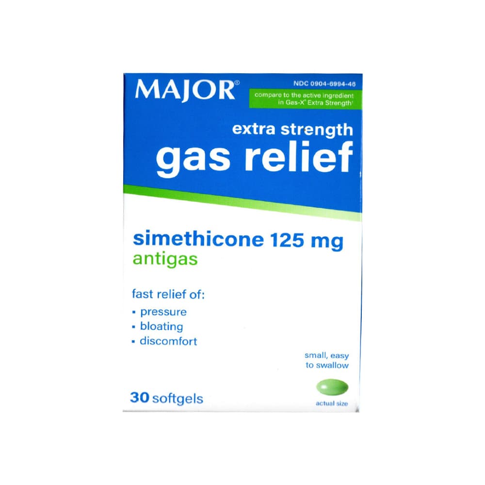 Simeticona 125 mg alivio de gas extrafuerte Major (30 cápsulas blandas) - Imagen 1