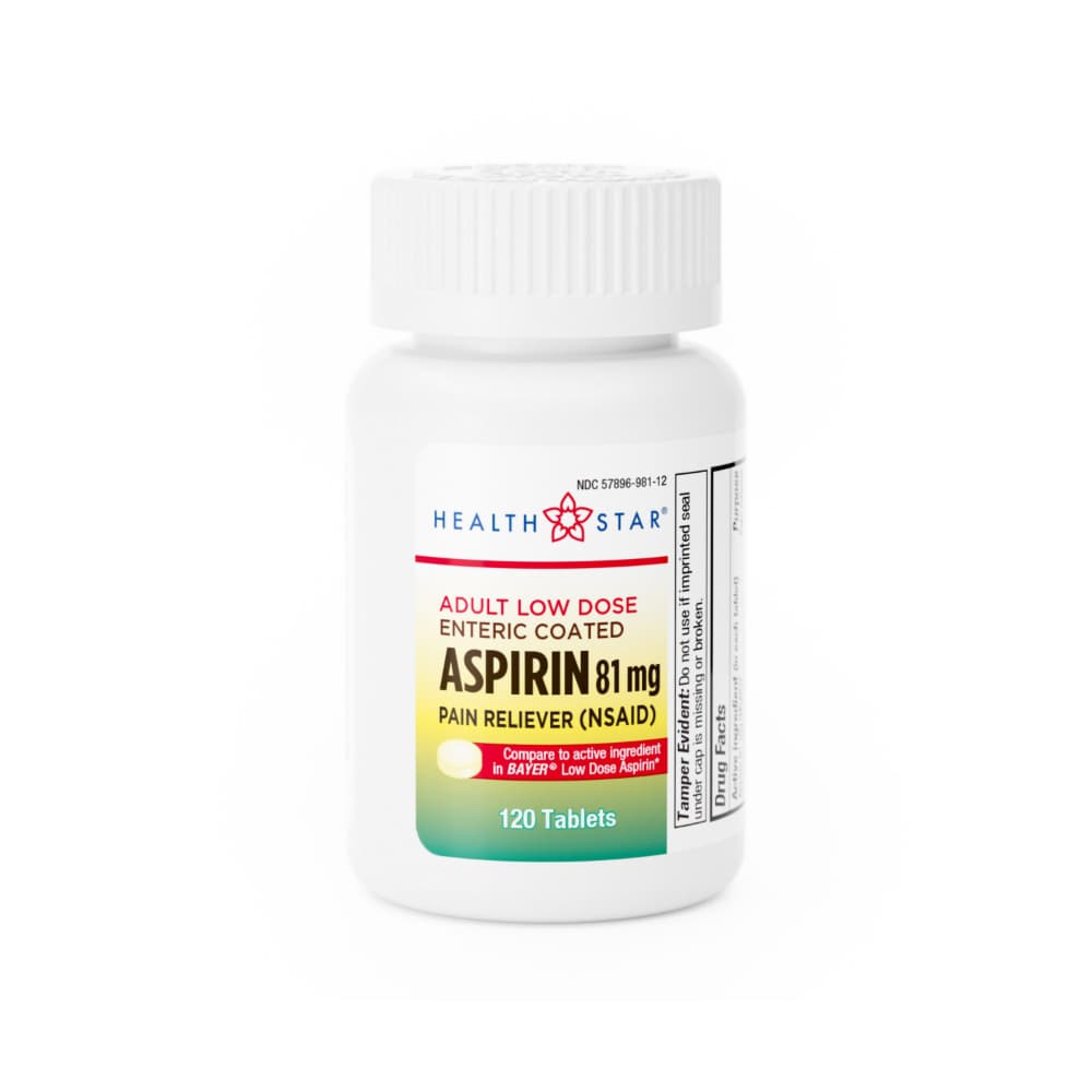 Aspirina 81 mg Health Star (120 tabletas) - Imagen 1