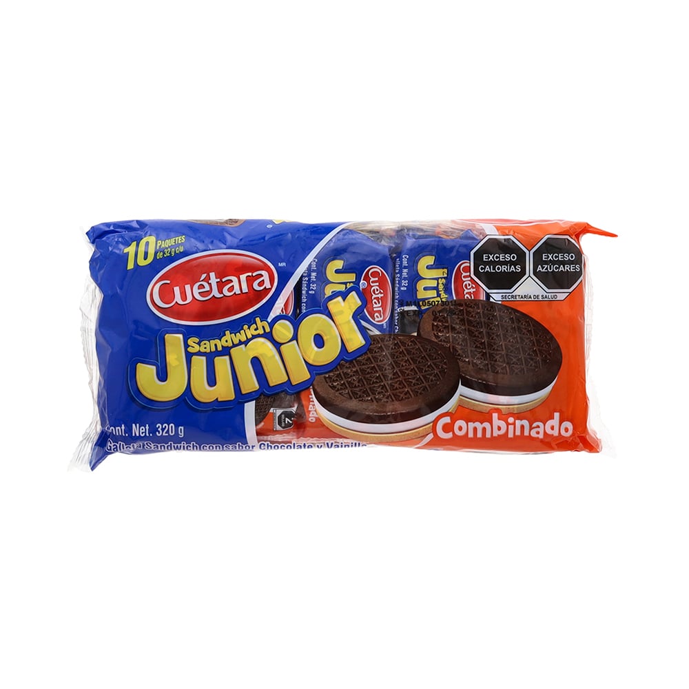 Galletas sandwich con sabor chocolate y vainilla Junior Cuétara (320 g / 11.28 oz) - Imagen 1