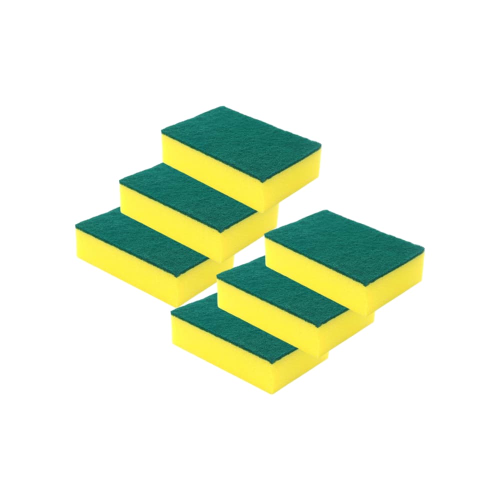 Combo esponja con fibra verde Yaqi (2 x 3 U) - Imagen 1