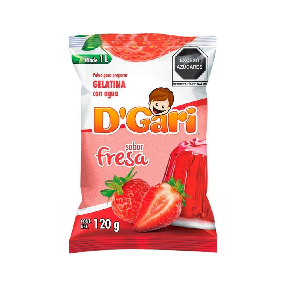 Gelatina sabor fresa D'Gari (120 g / 4.2 oz) - Imagen 1