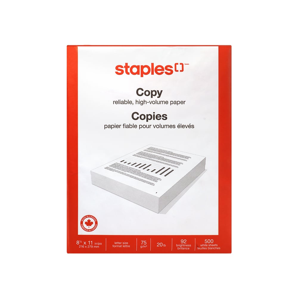 Paquete de hojas formato carta Staples (500 U) - Imagen 1
