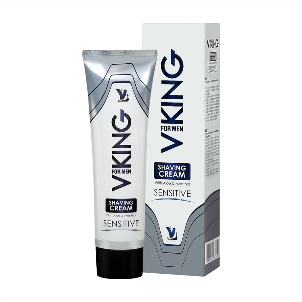 Crema de afeitar con aloe y mentol Sensitive Viking (100 ml) - Imagen 1
