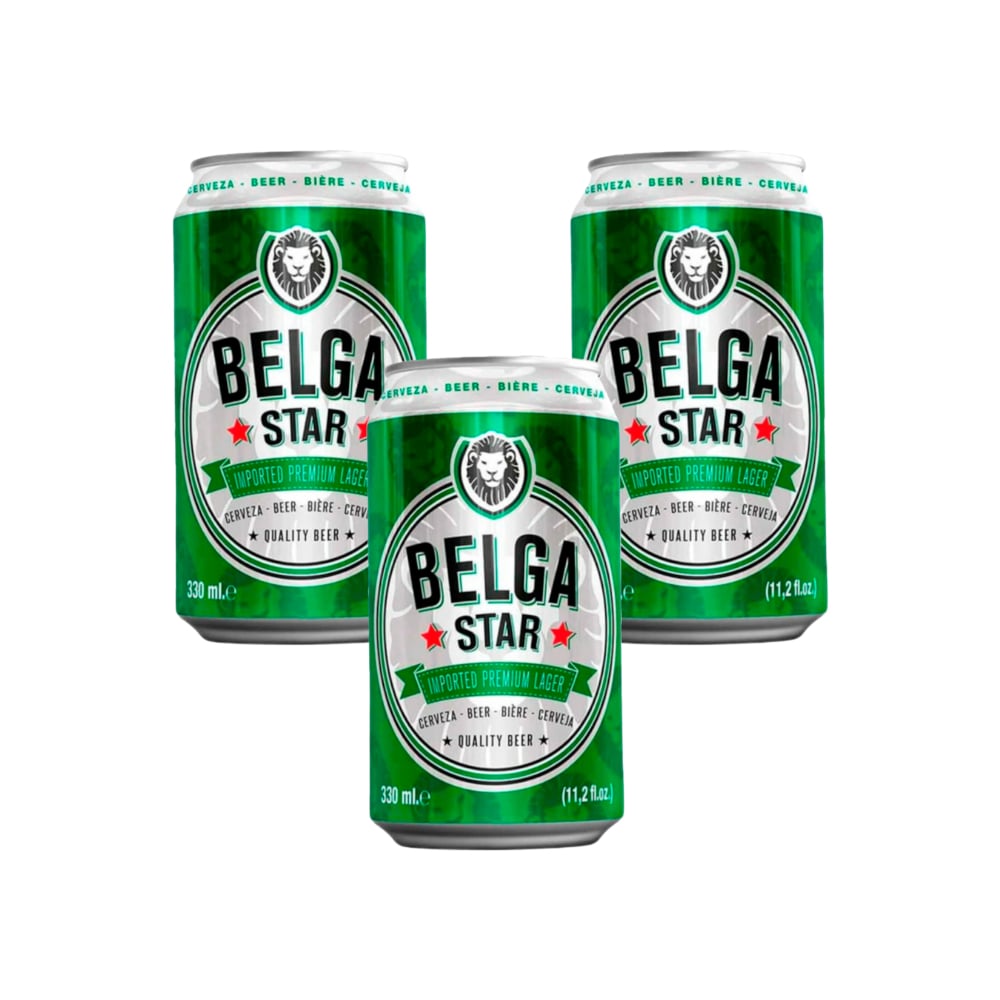 Cerveza premium Belga Star (3 x 330 ml) - Imagen 1