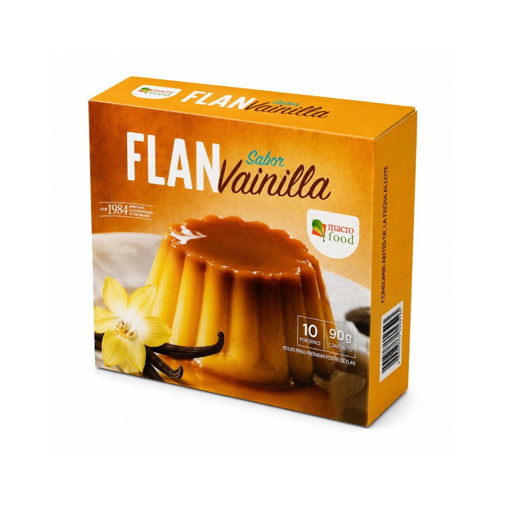 Flan sabor vainilla Macro Food (90 g / 3.17 oz) - Imagen 1