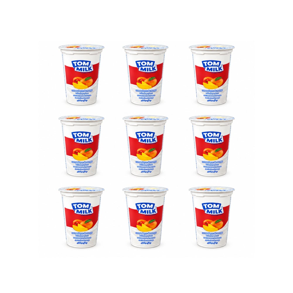 Yogurt pasteurizado sabor mango con trocitos de frutas Tom Milk (9 x 500 g / 1.10 lb) - Imagen 1