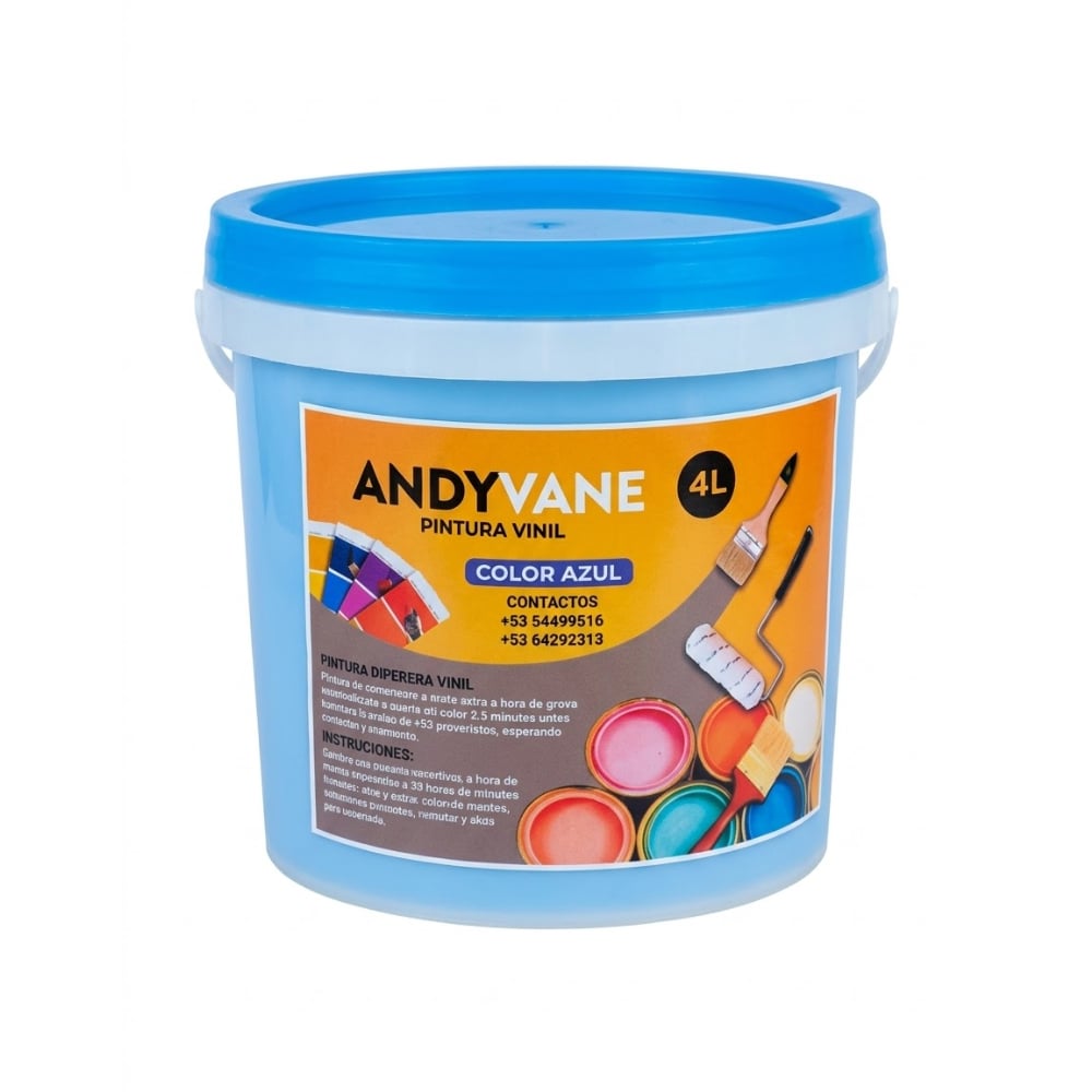 Pintura vinil color azul Andyvane (4 L) - Imagen 1