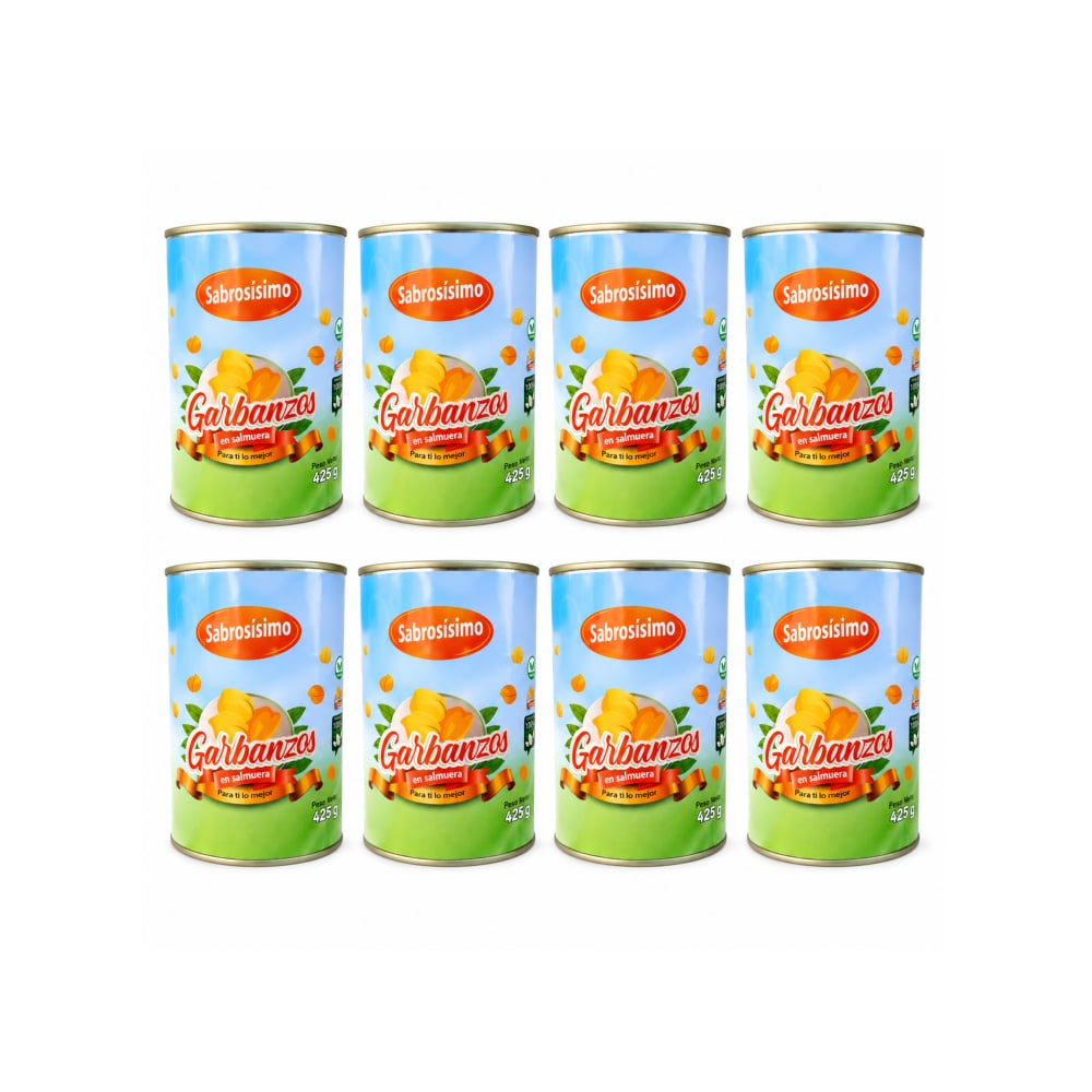 Combo Garbanzos en salmuera Sabrosísimo (8 x 425 g / 14.99 oz) - Imagen 1