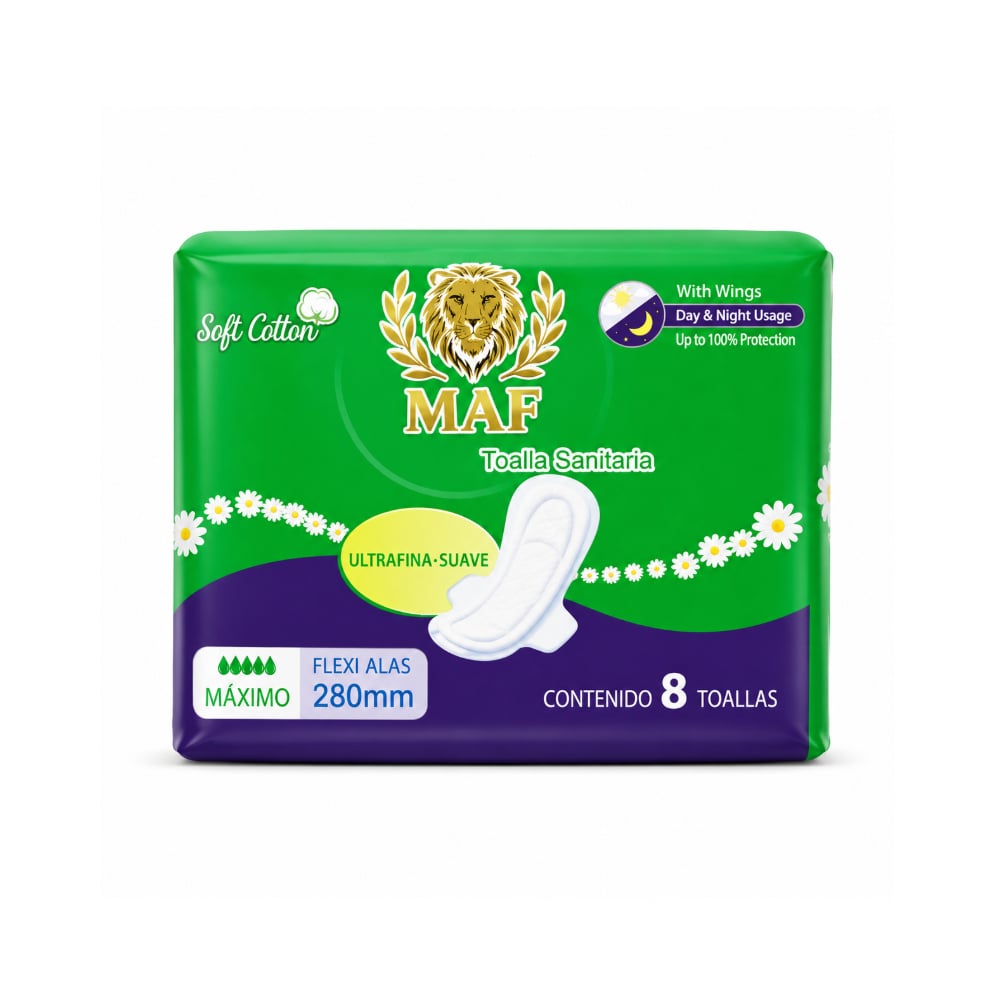 Almohadillas sanitarias con alas MAF (8 U) - Imagen 1