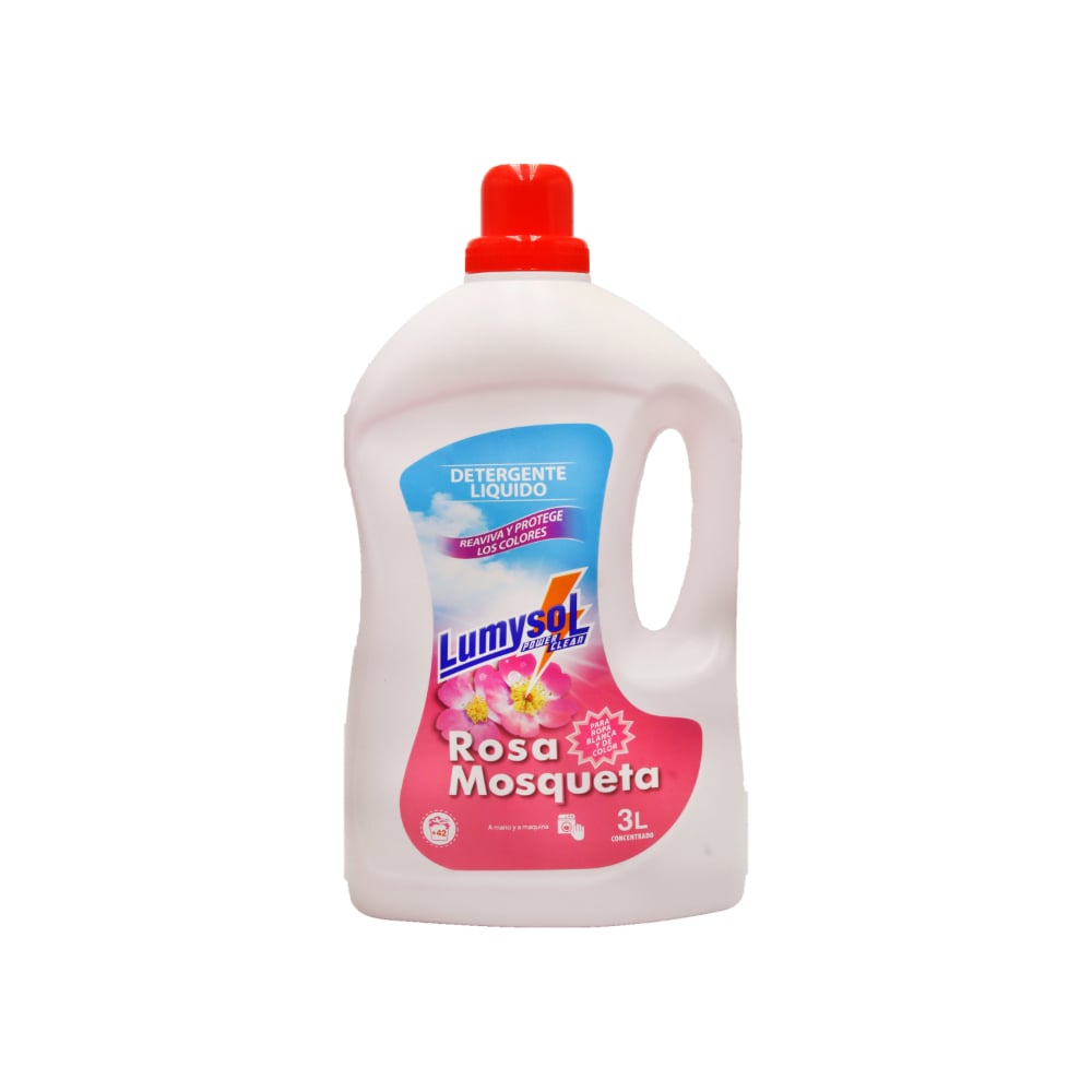 Detergente líquido para ropa blanca y de color rosa mosqueta Lumysol (3 L) - Imagen 1
