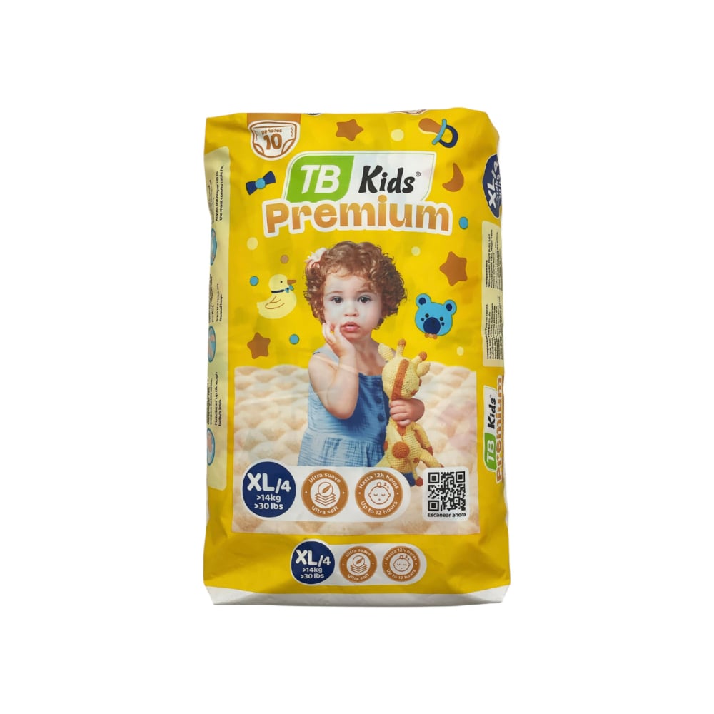 Pañales para bebe TB Kids talla XL/4 (10 U) - Imagen 1