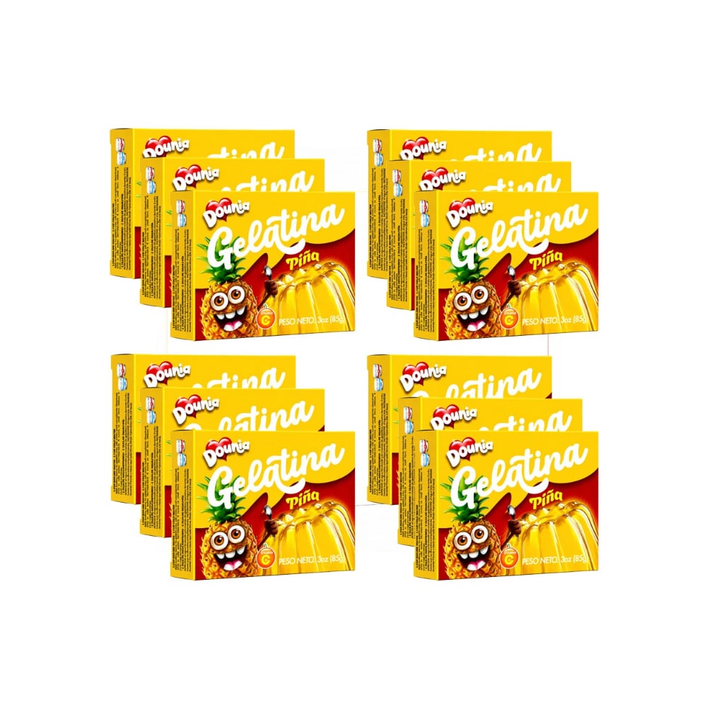 Gelatina con sabor piña Dounia (12 x 85 g / 3 oz) - Imagen 1
