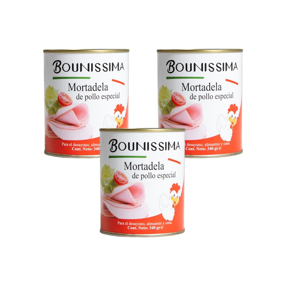 Mortadela de pollo especial Bounissima (3 x 340 g / 11.99 oz) - Imagen 1