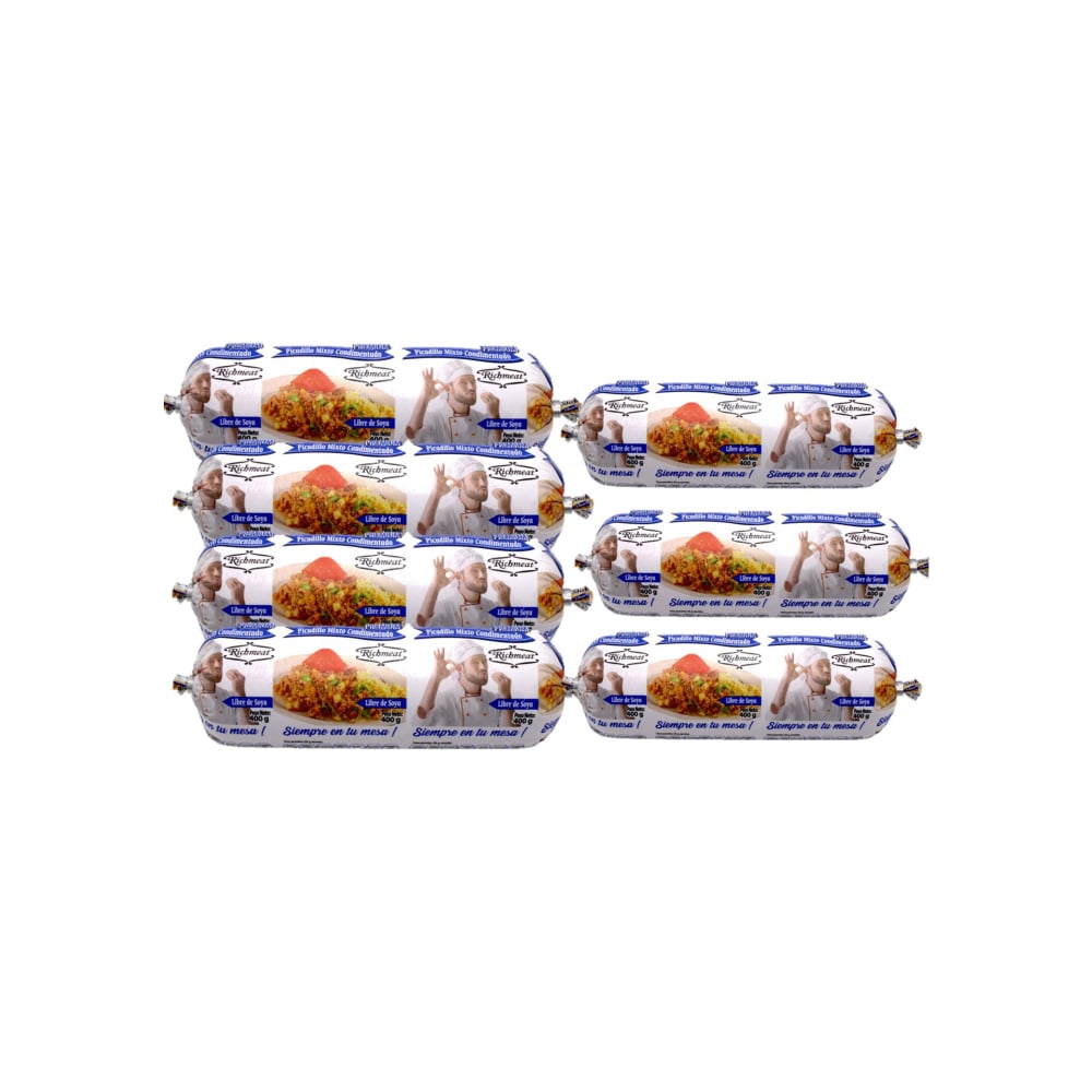 Picadillo mixto condimentado de pollo y cerdo El Cocinerito Richmeat (7 x 400 g / 14.10 oz) - Imagen 1