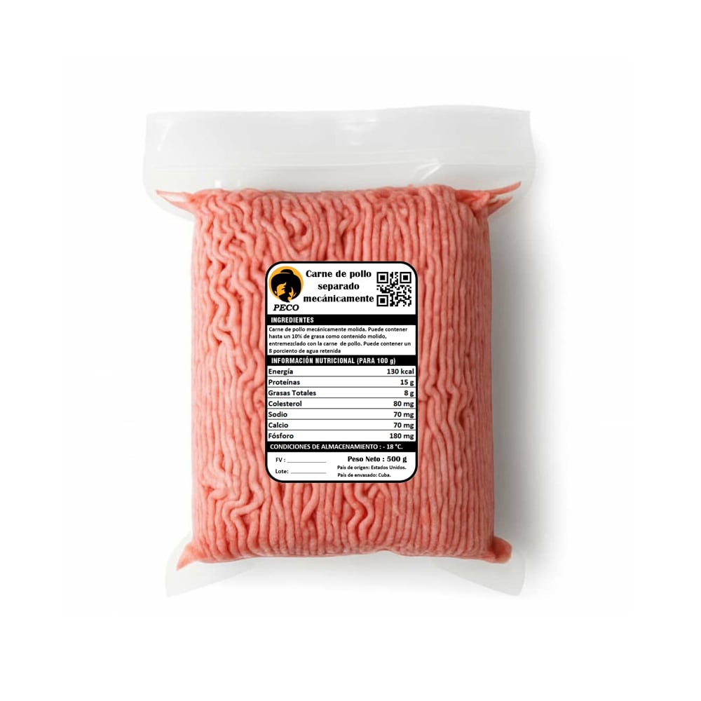Carne de pollo separado mecánicamente Peco (500 g / 1.1 lb) - Imagen 1
